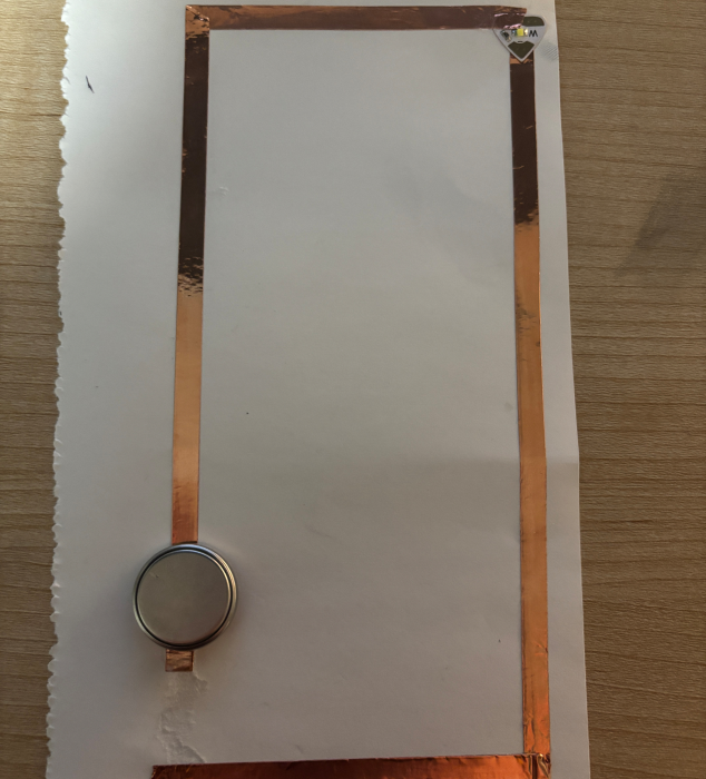 An unpowered paper circuit frame.