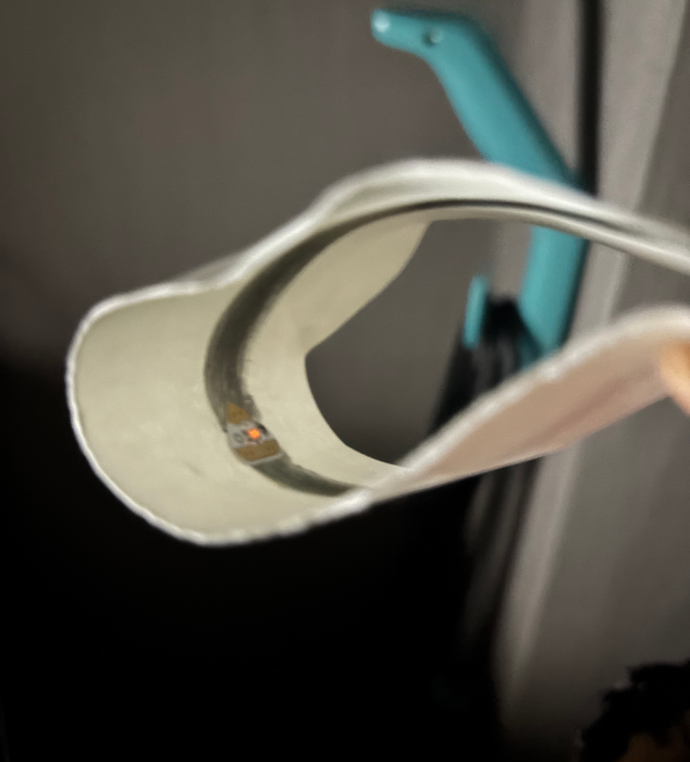 A flexible circuit lit up while being bent.