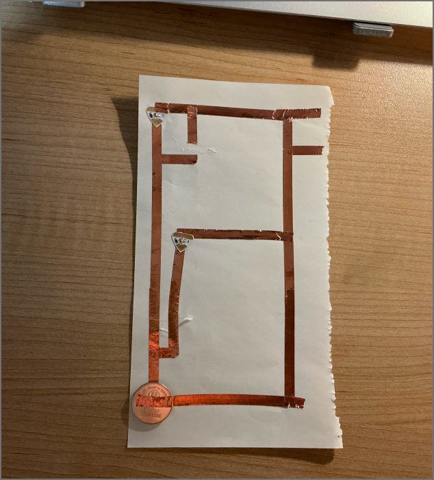 An unpowered paper circuit.