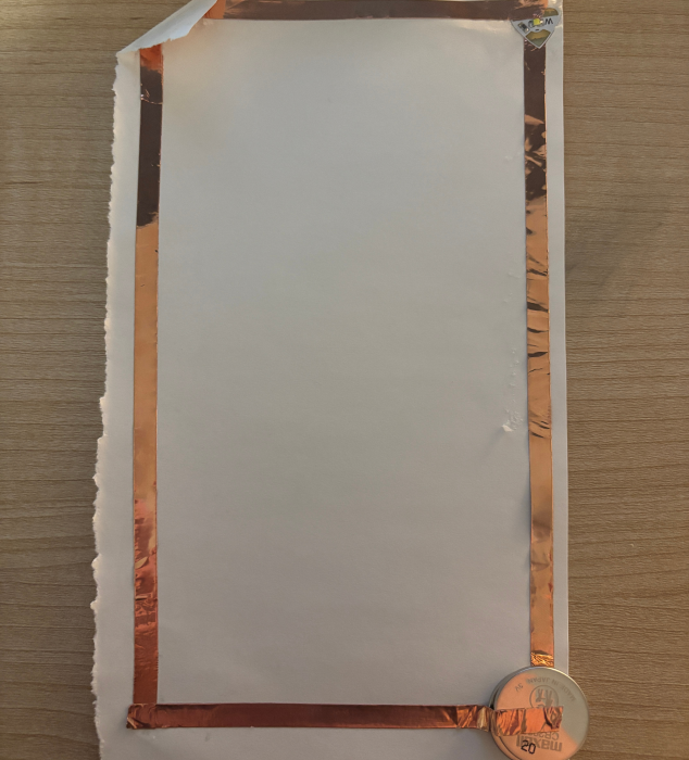 A circuit frame made of copper foil.