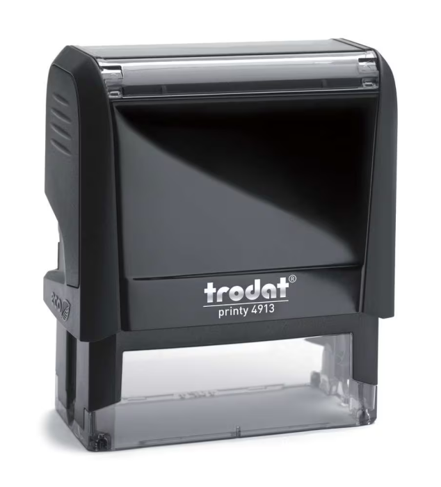 A Trodat brand self-inking stamp.