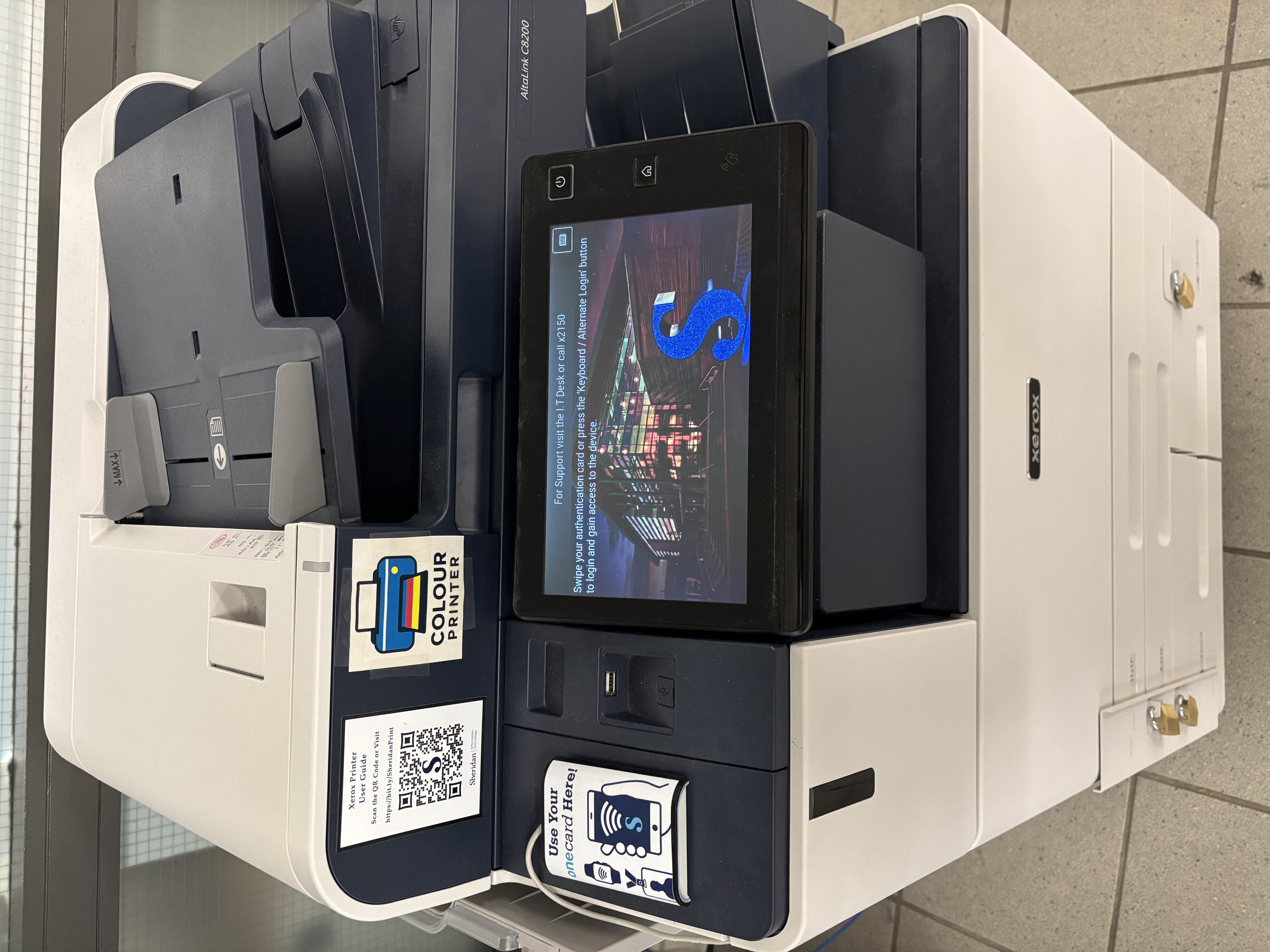 Multifunction printer that makes mechanical printing noises during operation.