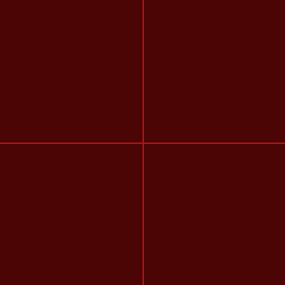 The image displays a horizontal and a vertical line crossing at the centre of a wine-red canvas with their thickness growing and shrinking over time, replacing ellipse() with two line() calls and using strokeWeight() mapped to a sine wave to reflect how song.rate() from Tutorial 2 affects the weight of interaction.