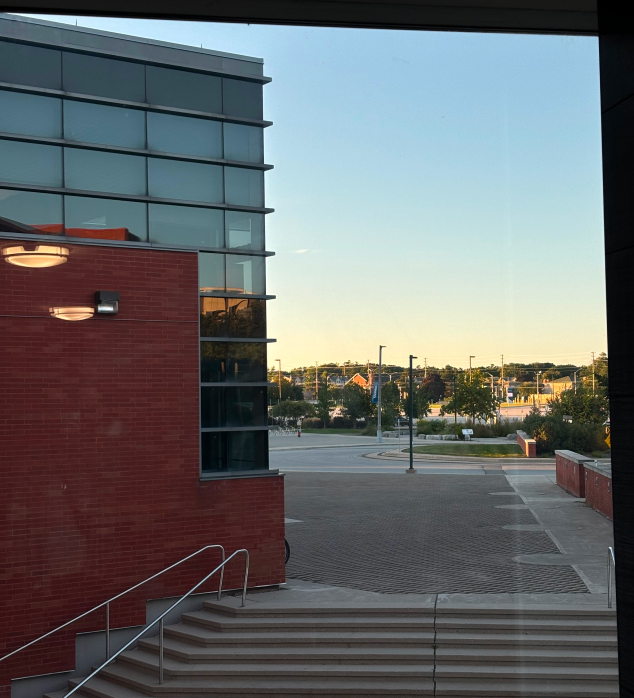 The building pictured is the northwest corner of the SCATE building exterior.