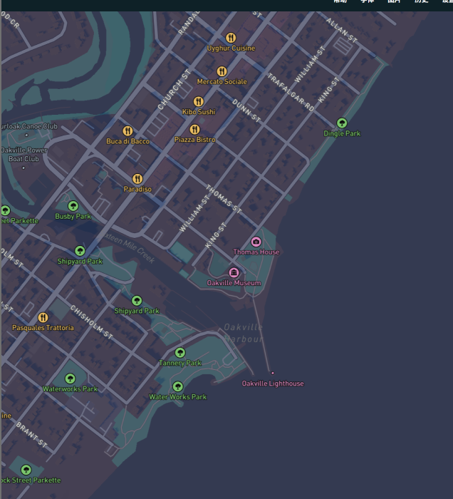 The photograph shows a screenshot of a test map style on the Mapbox website.