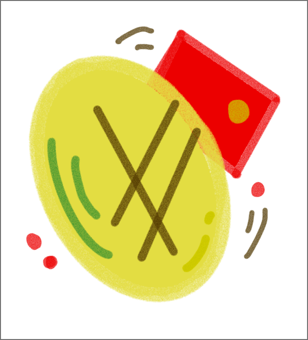 This is a yellow-green-red Procreate sketch, serving as a creative prototype for Digital Data Portraits.