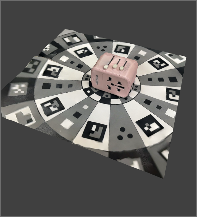 The image shows a 3D model of a turntable object scanned using Scaniverse.