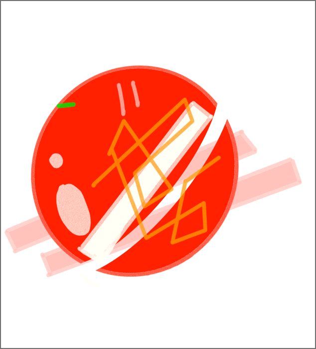 This is a red-toned Procreate sketch serving as a prototype for subsequent Braket implementations of Digital Data Portraits.