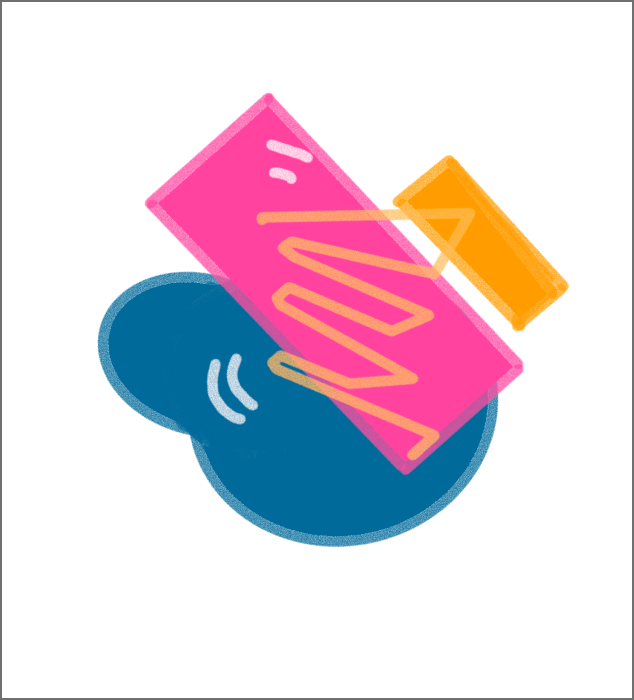 This is a pink-blue  Procreate sketch, serving as a creative prototype for Digital Data Portraits.