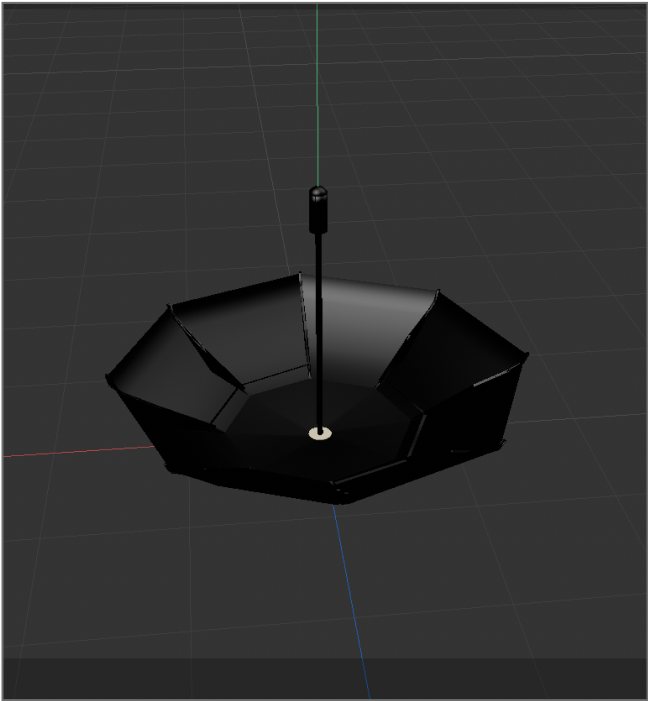 Bottom view of the umbrella